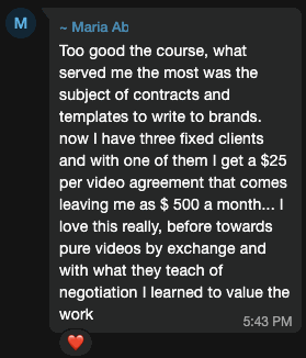 Maria Abreu testimonial